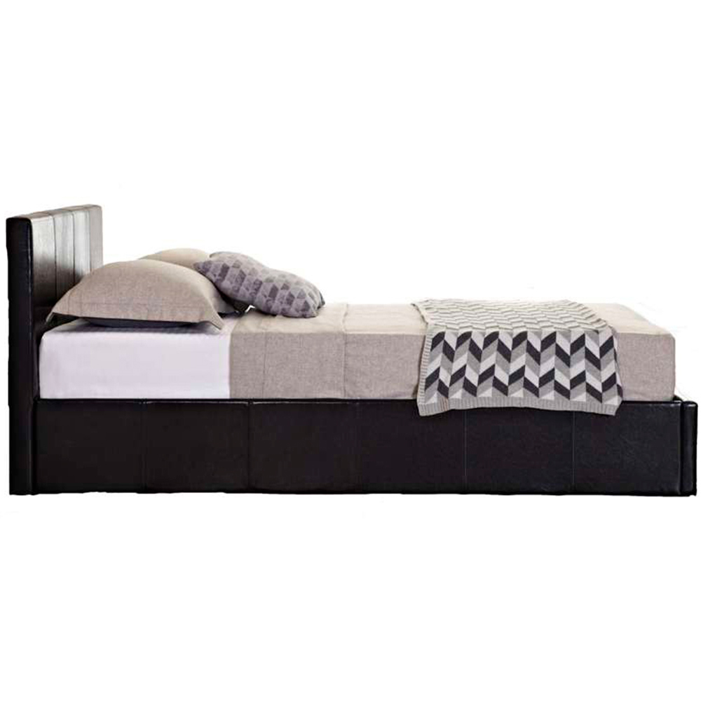 Berlin King Size Brown Faux Leather Ottoman Bed Image 3