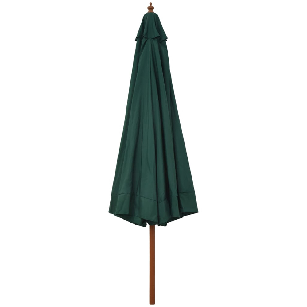 vidaXL Green Garden Parasol with Wooden Pole 3.3m Image 2