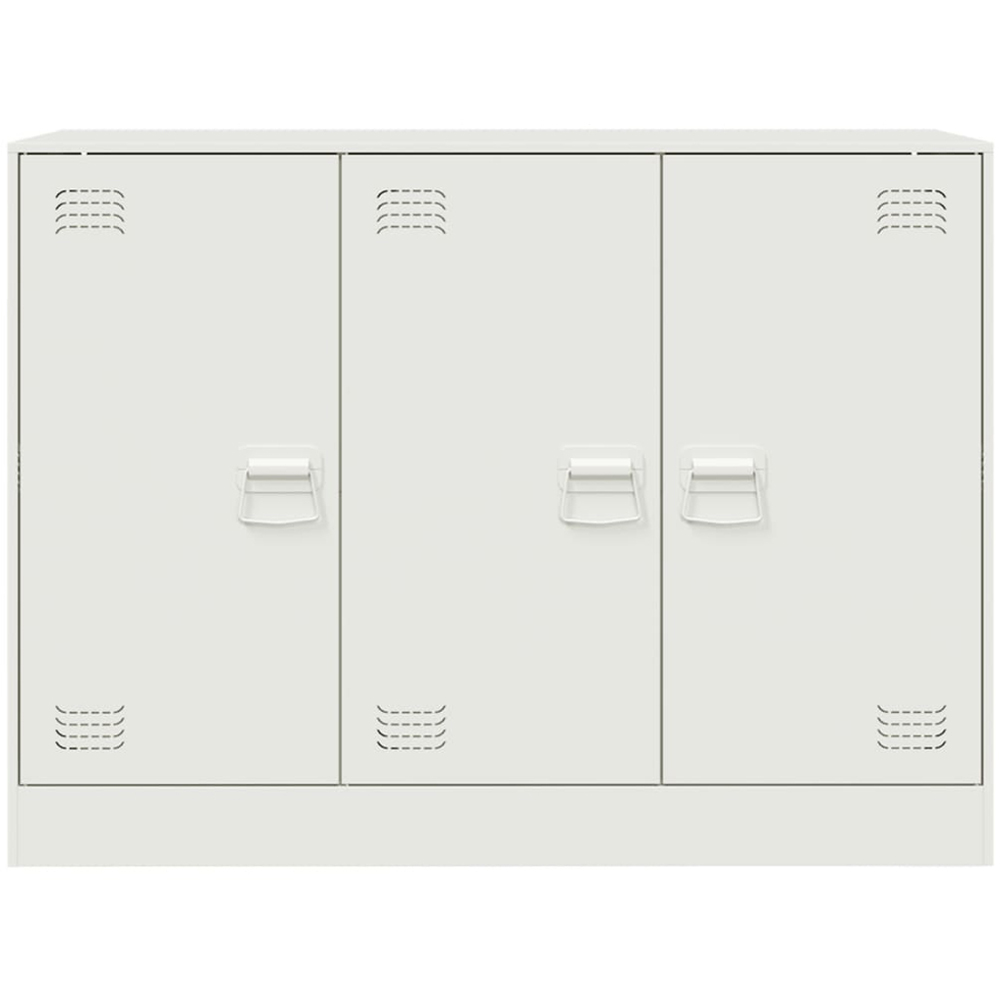 vidaXL 3 Door White Steel Sideboard Image 6