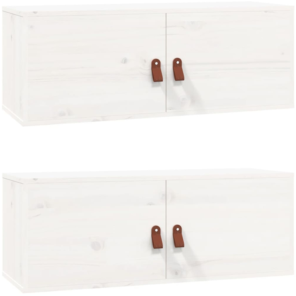 vidaXL 2 Door White Wall Cabinet 2 Pack Image 2