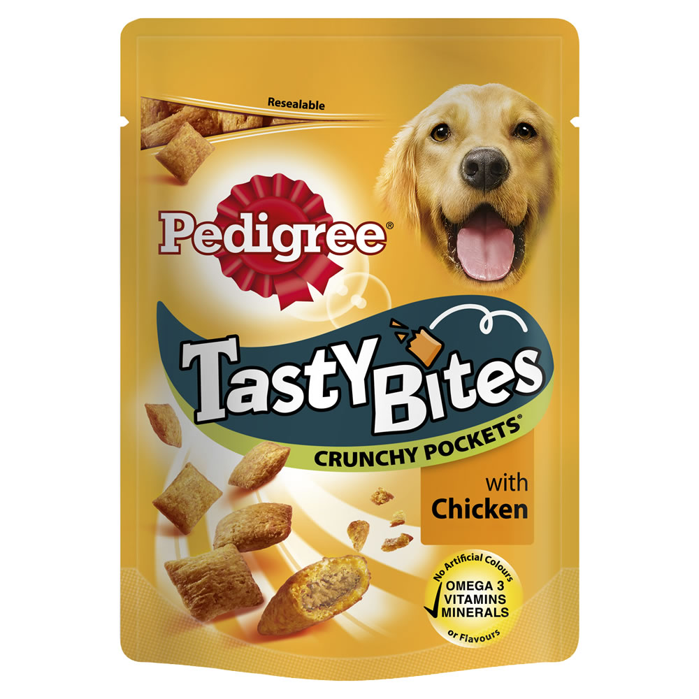 Pedigree Tasty Bites Crunchy Pockets with Chicken Dog Treats 95g Image