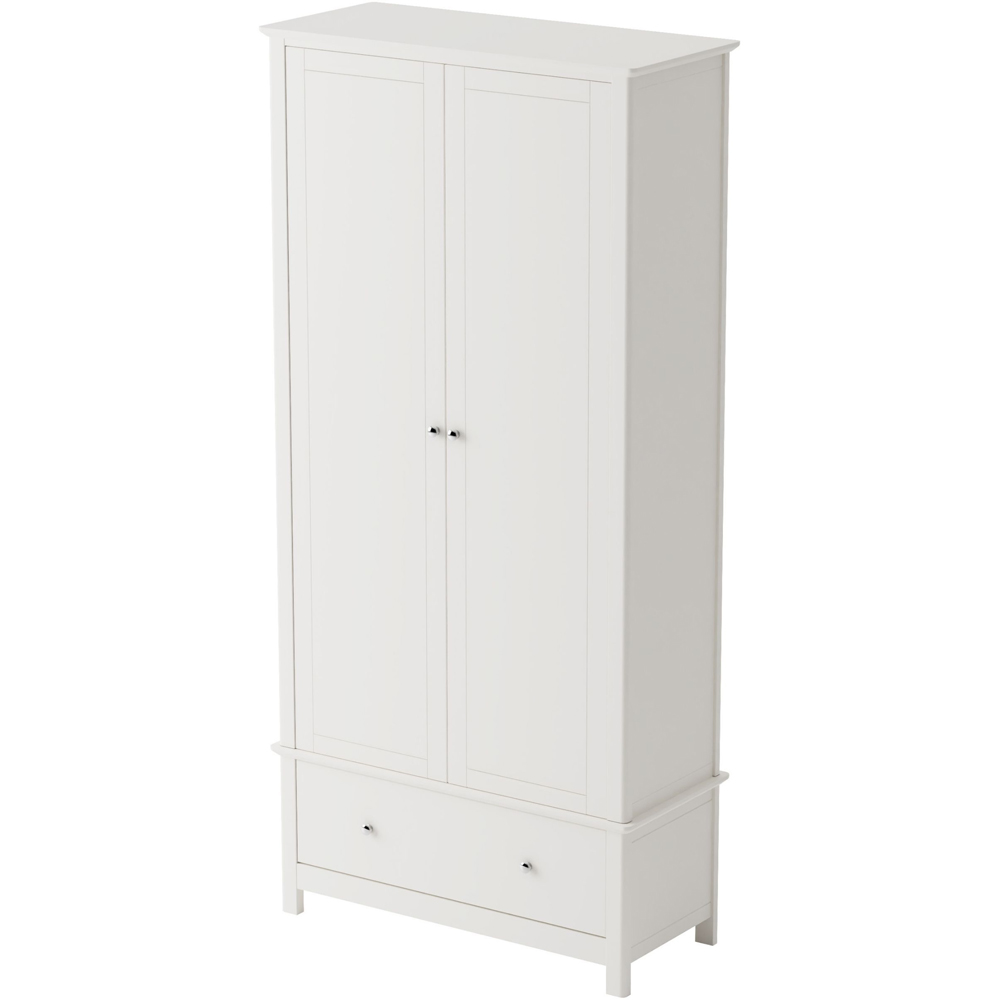 Core Products Nairn 2 Door Single Drawer White Wardrobe Image 2