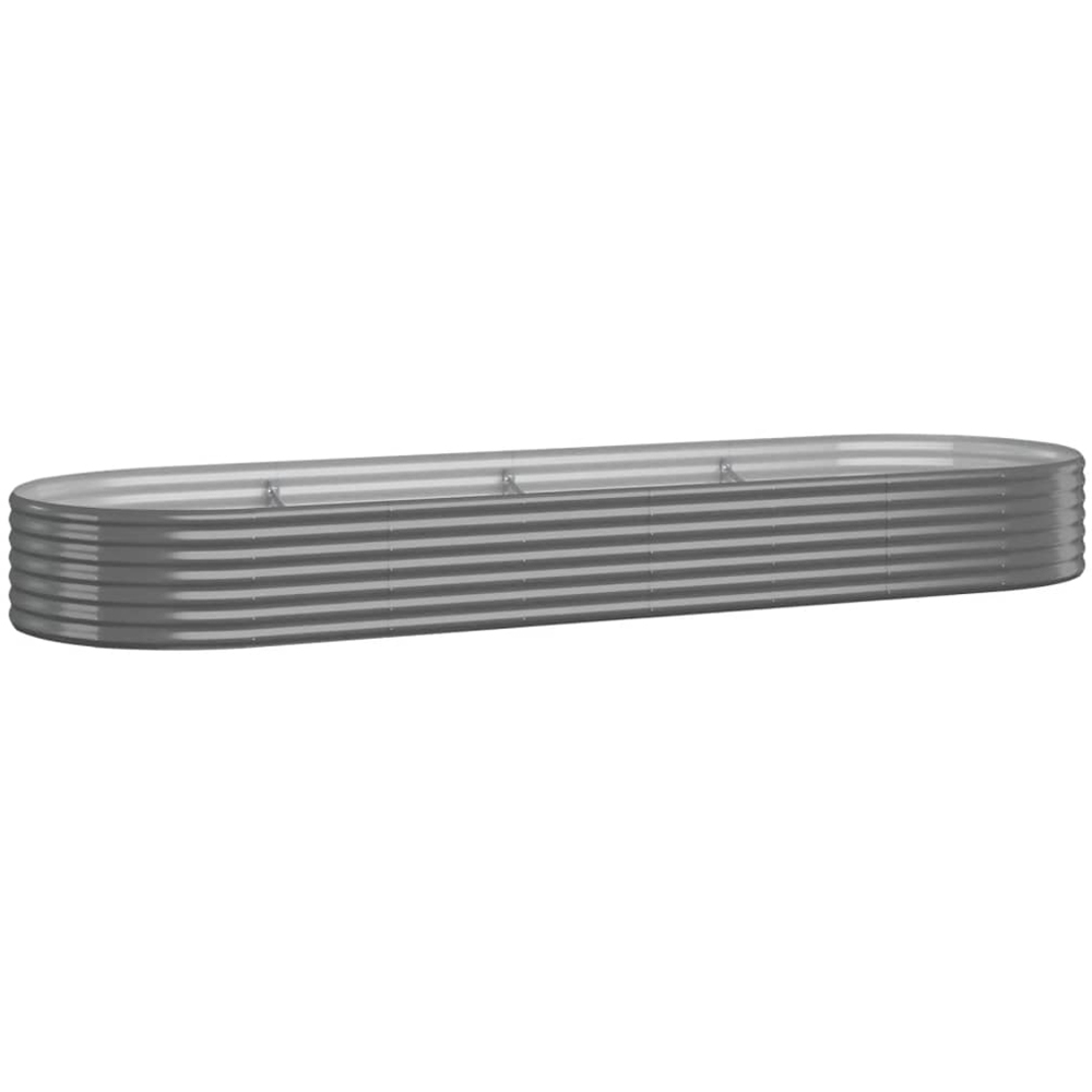 vidaXL Grey Galvanised Steel Raised Garden Bed 36 x 100 x 322cm Image 1