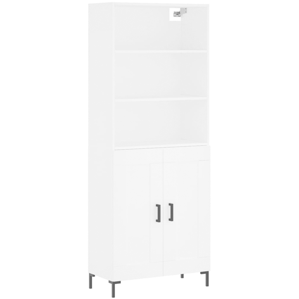 vidaXL 2 Door 3 Shelf White Highboard Image 2