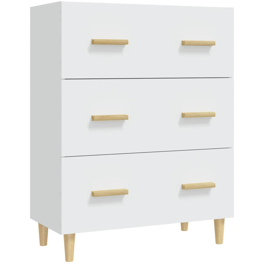 vidaXL 3 Drawer White Sideboard Image 2