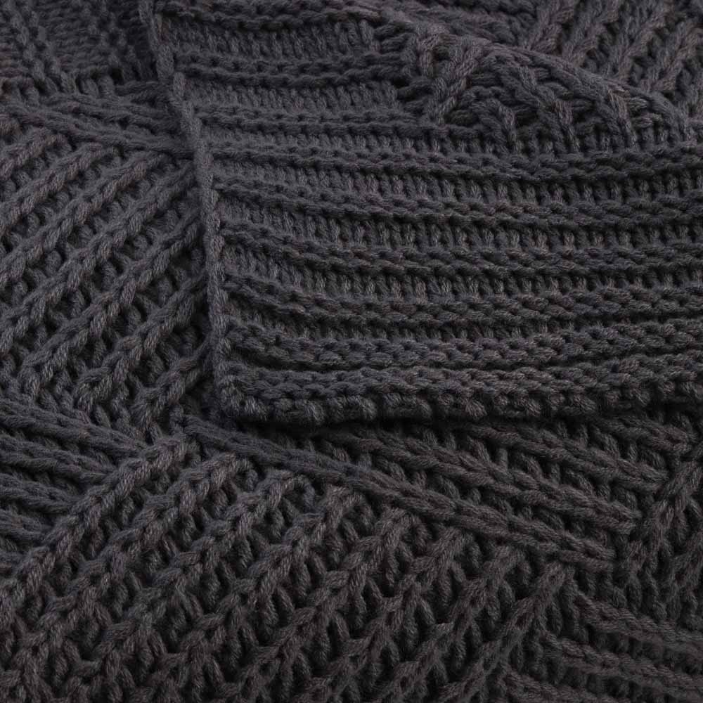 Wilko Grey Chunky Knit Throw 130 x 170cm Wilko