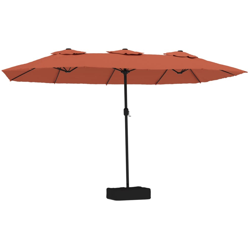 vidaXL Orange LED Double Head Parasol 4.5 x 2.6m Image 1