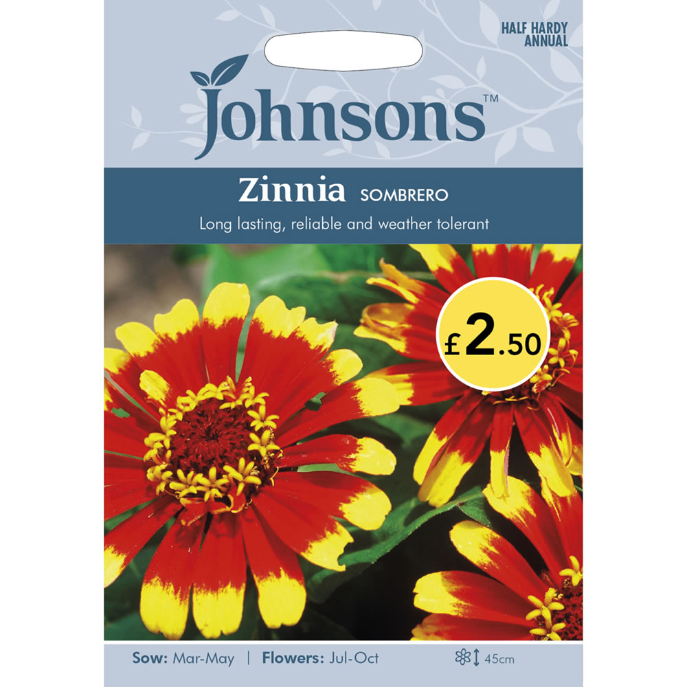 Johnsons Zinnia Sombrero Seeds Image 2