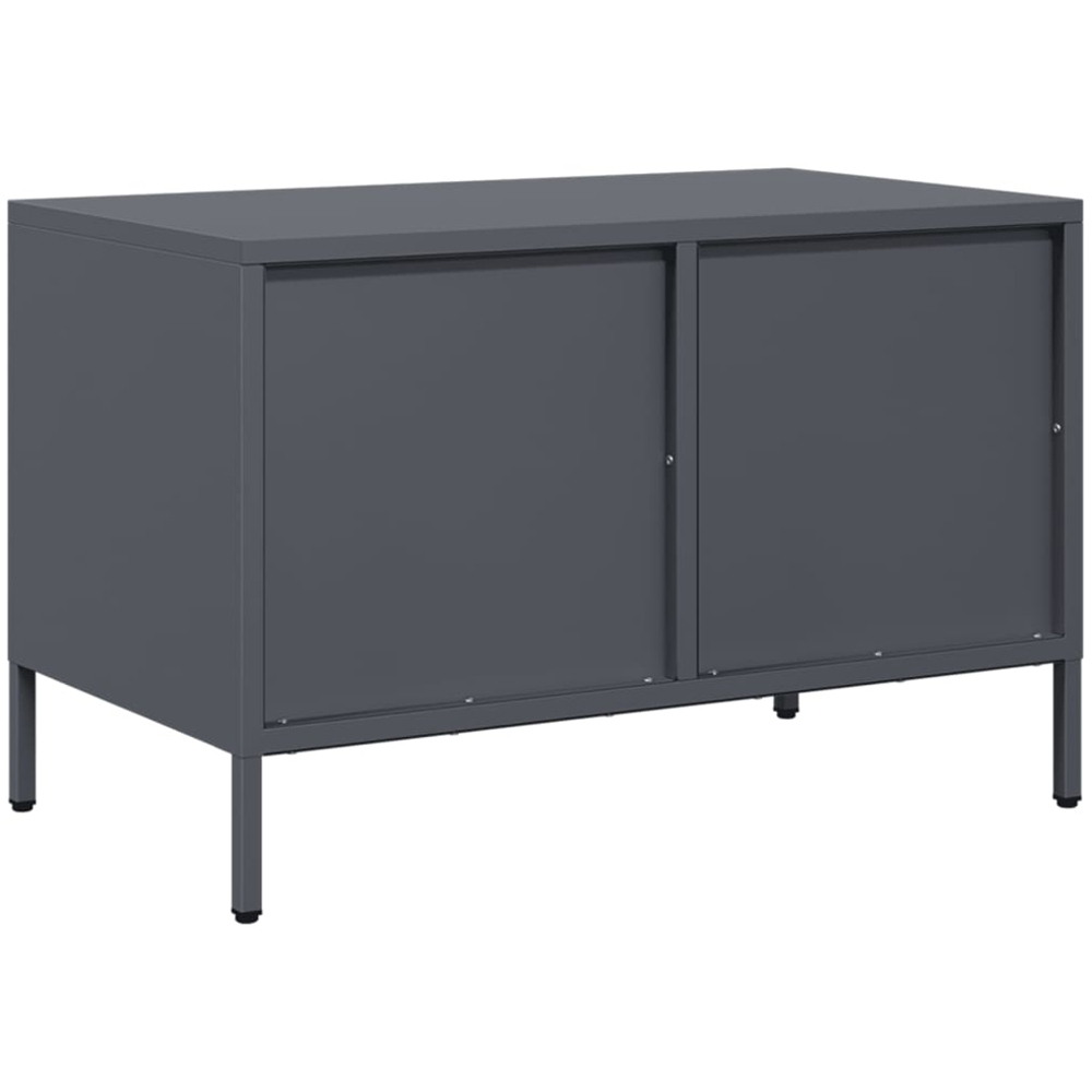 vidaXL 2 Drawer Anthracite Cold-Rolled Steel TV Cabinet Image 7