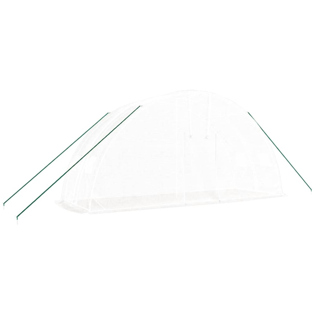 vidaXL White Polyethylene Galvanised Steel Frame 9.8 x 6.5ft Greenhouse Image 2