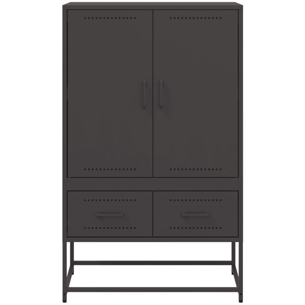 vidaXL 2 Door 2 Drawer Black Steel Highboard Image 3