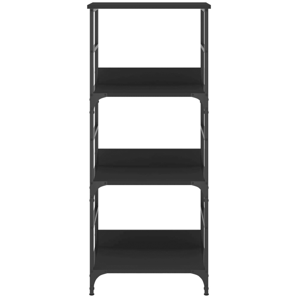 vidaXL 3 Open Shelf Black Bookshelf Image 4