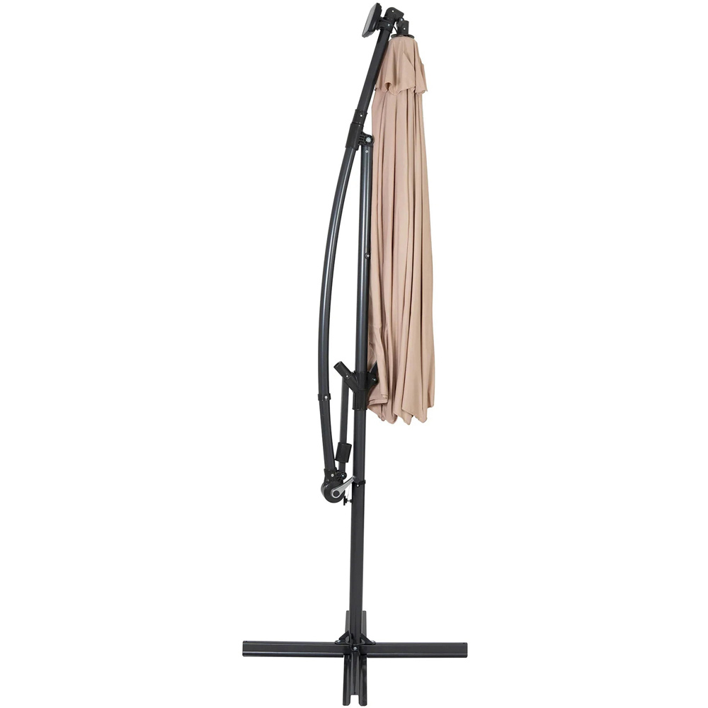 MonsterShop Beige LED Cantilever Parasol 3m Image 3