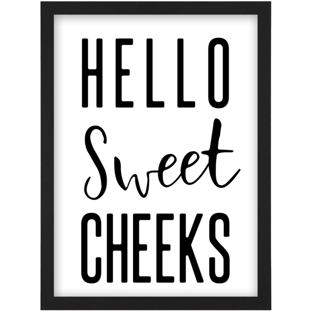 Artery8 Hello Sweet Cheeks Framed Wall Art Print 21 x 29.7cm Image 1