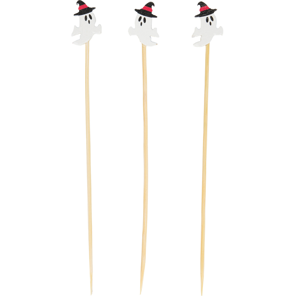 Pack of 100 Ghost or Pumpkin Bamboo Skewers Image 9