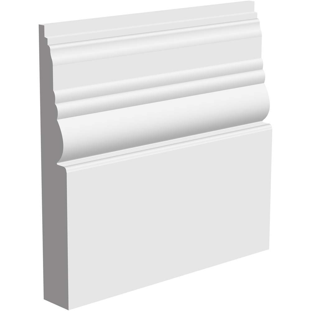 National Skirting White Antique Primed Skirting Board 18mm 195 x 3040mm Image 1