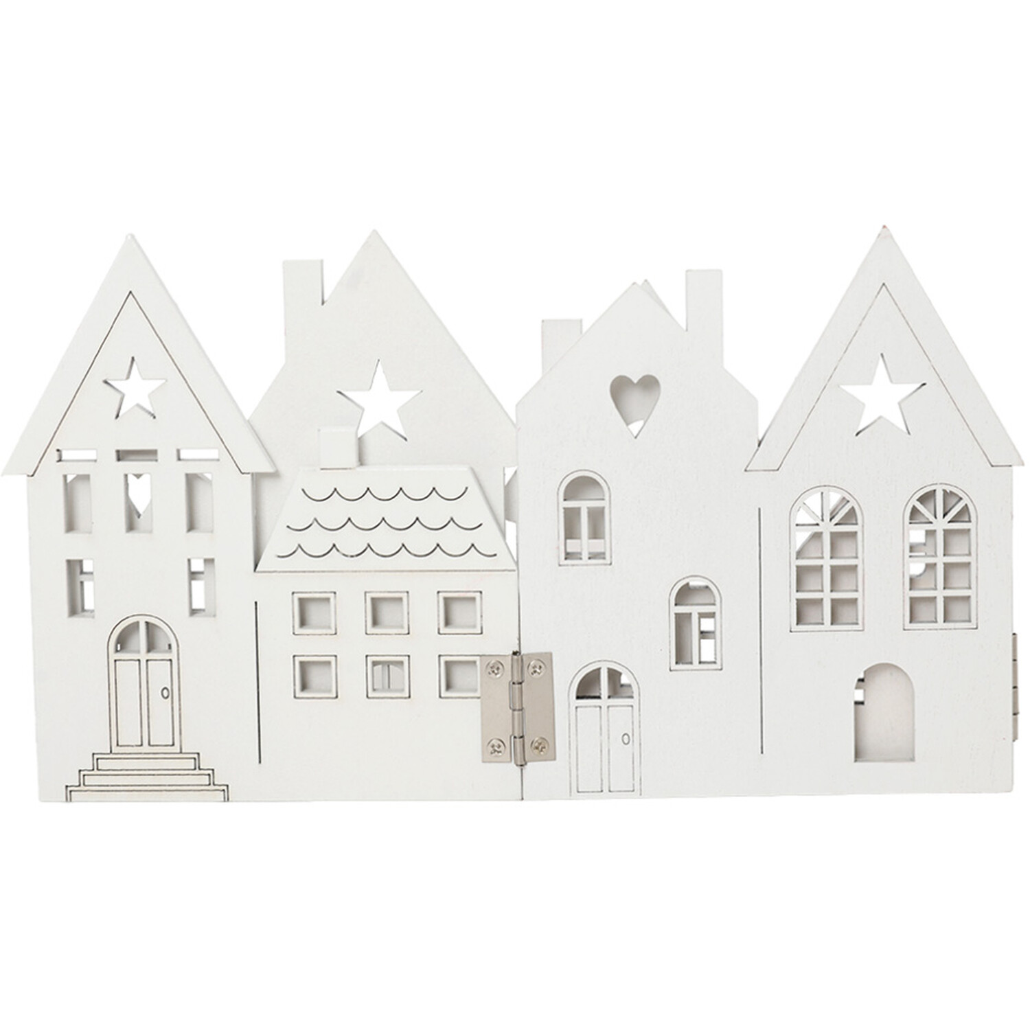 Folding Christmas House Scene White Image 4