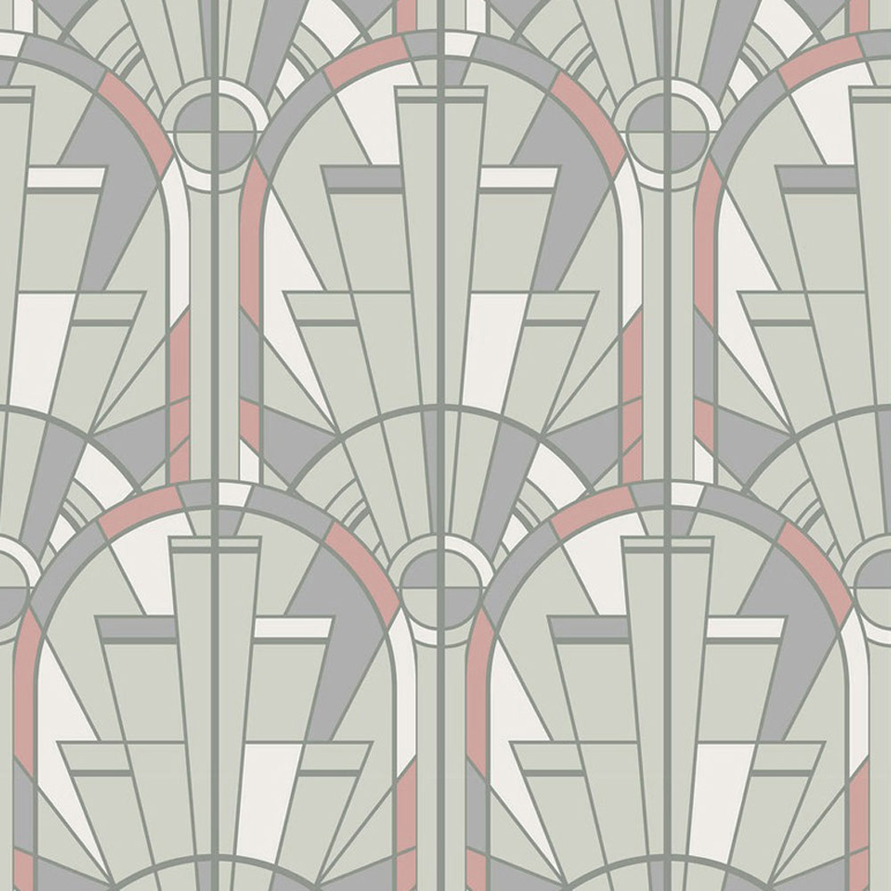 Bobbi Beck Eco Luxury Art Deco Arched Window Green Wallpaper Image