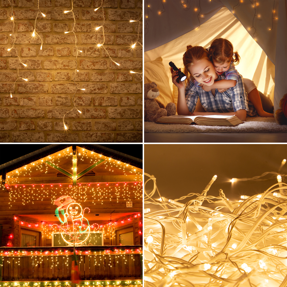 The Christmas Workshop 240 Warm White LED Multi-Function Icicle Chaser Light 5.6m Image 3