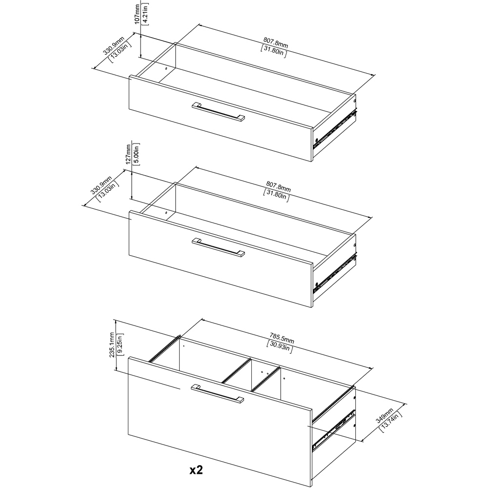Florence 4 Drawer Oak Bookcase Image 7