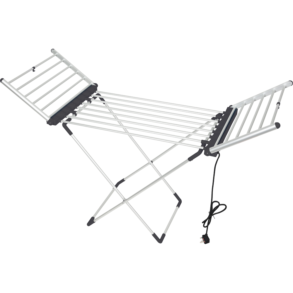 Groundlevel Extra Large 20 Bar Heated Electric Winged Airer with Timer and Cover Image 1