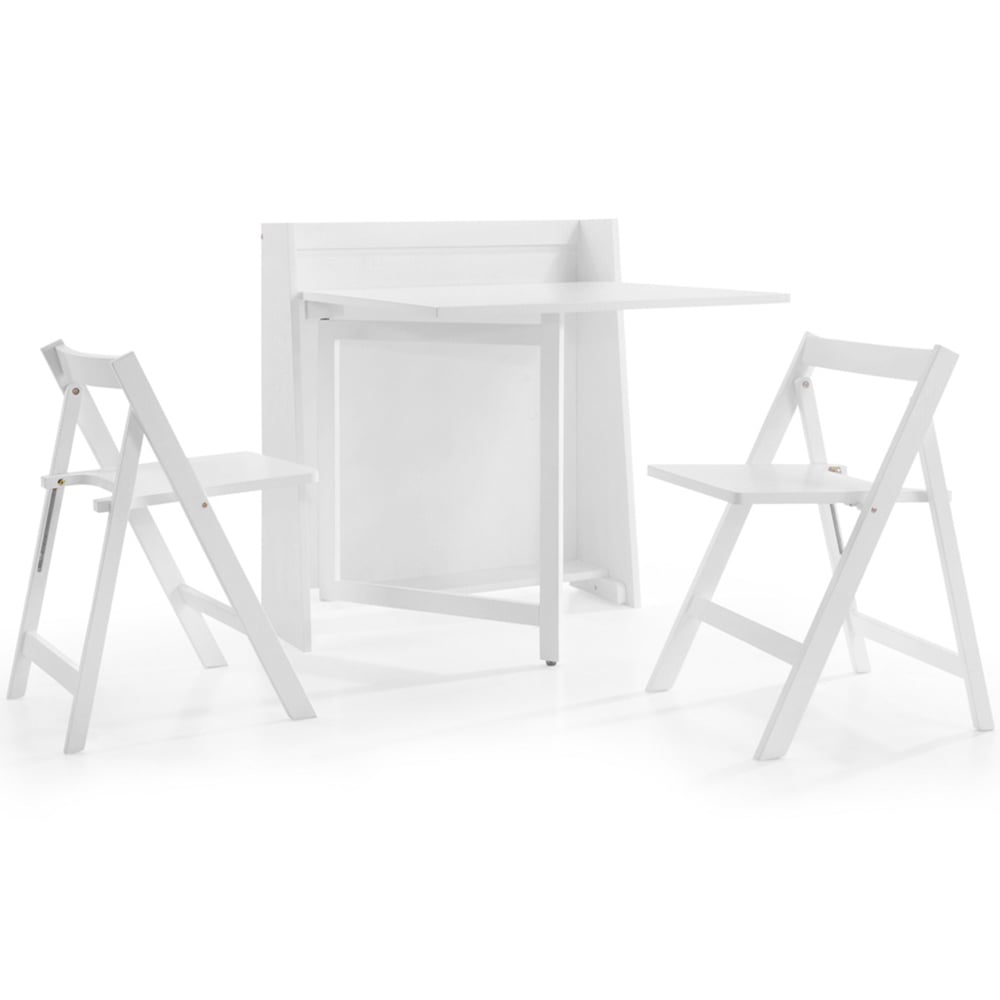 Julian Bowen Helsinki 2 Seater Compact Folding Dining Set White Image 2