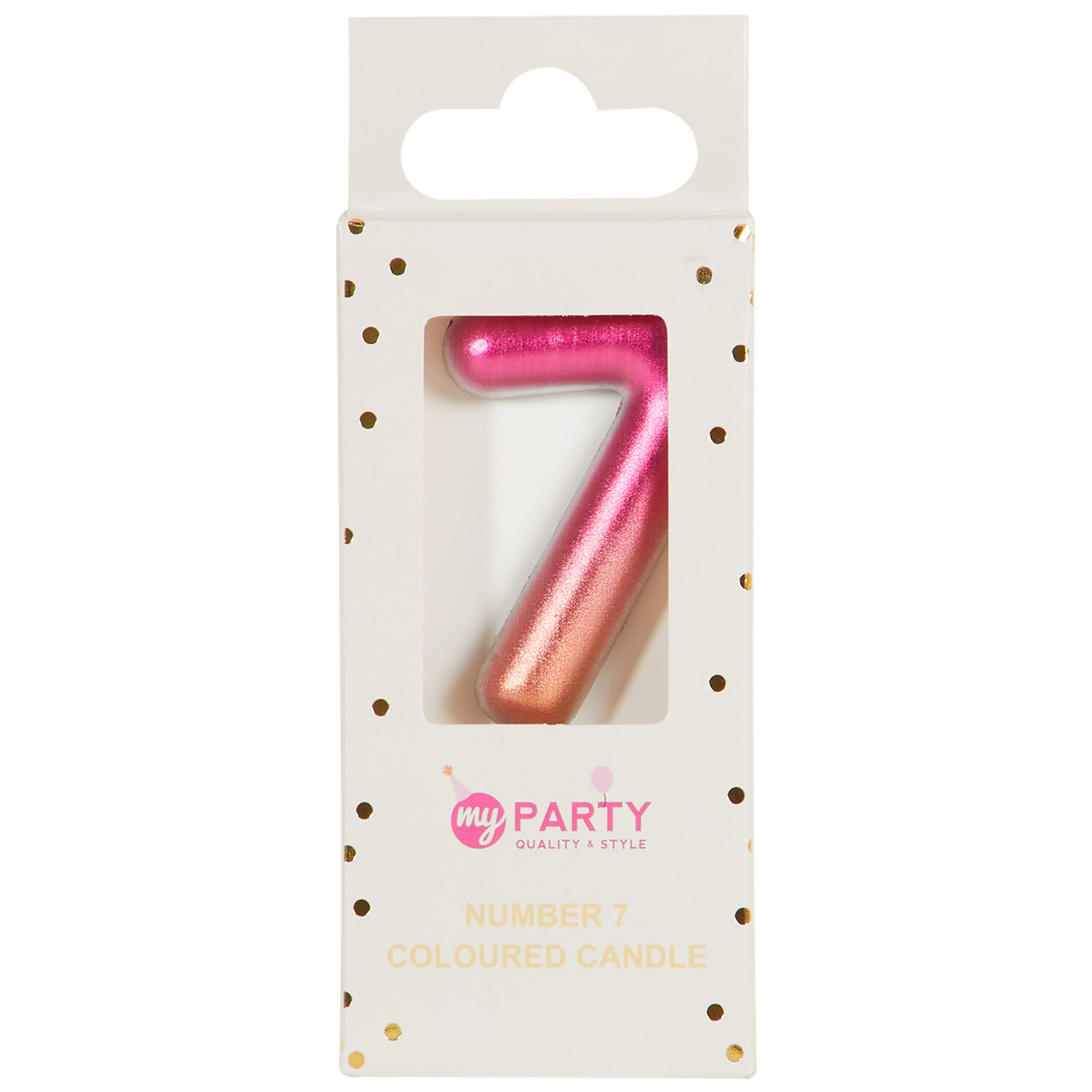 Coloured Number Candle - Pink / 7 Image 1