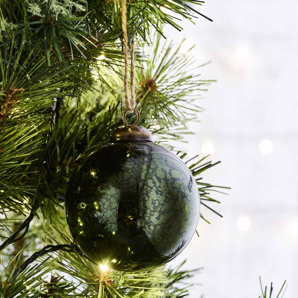 Wilko Midwinter Green Mercurized Christmas Tree Bauble Image 3
