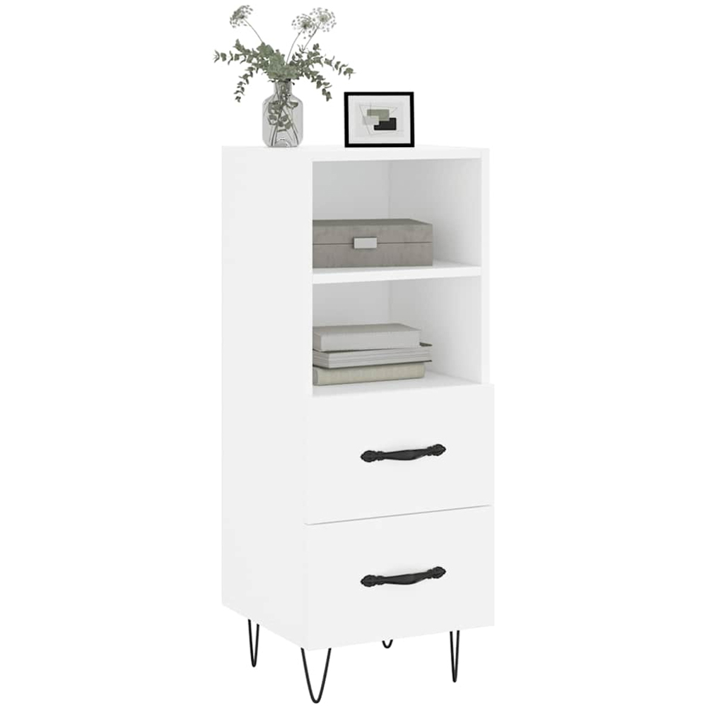 vidaXL 2 Door 2 Shelf White Sideboard Image 3
