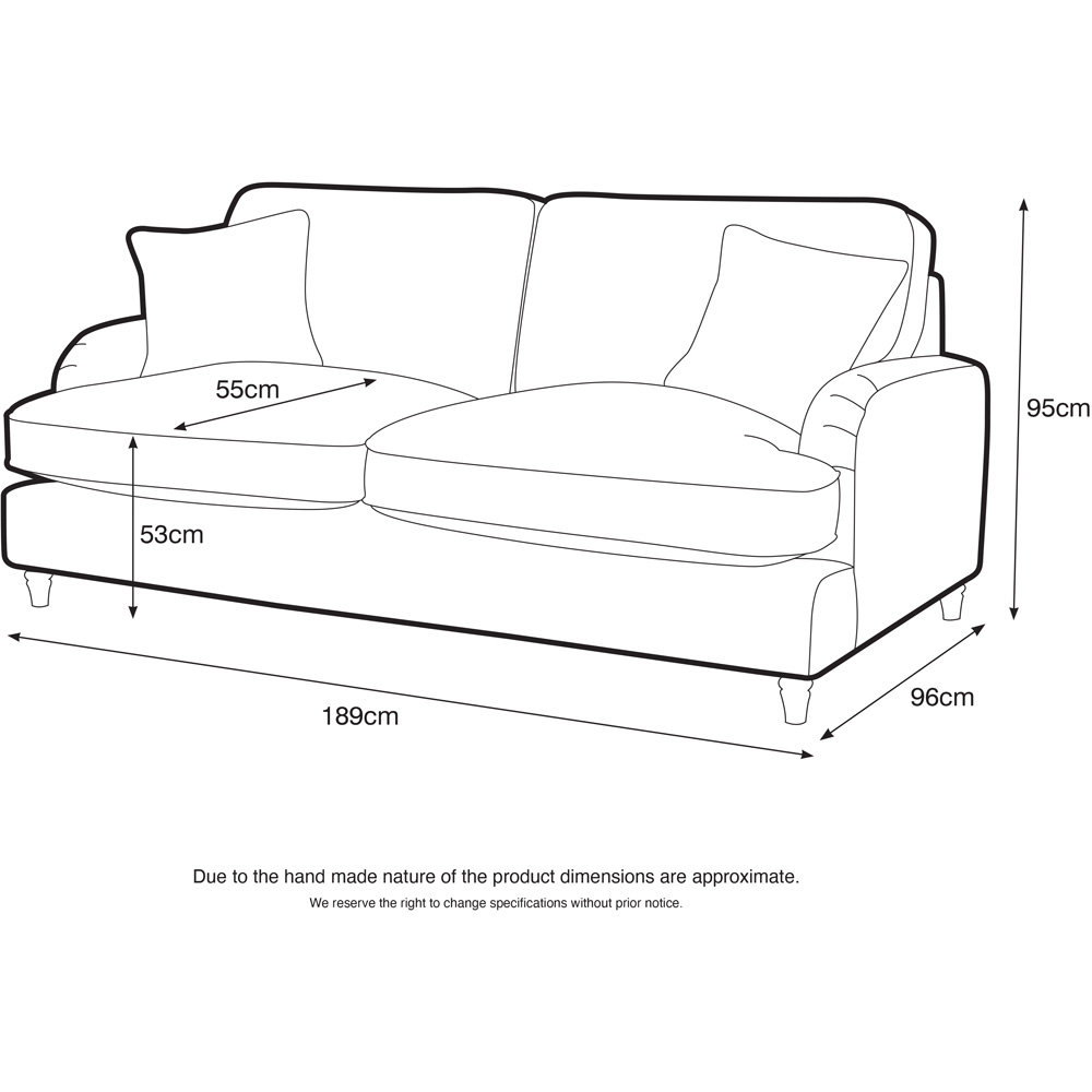 The Vienna 3 Seater Apricot Sofa Image 7