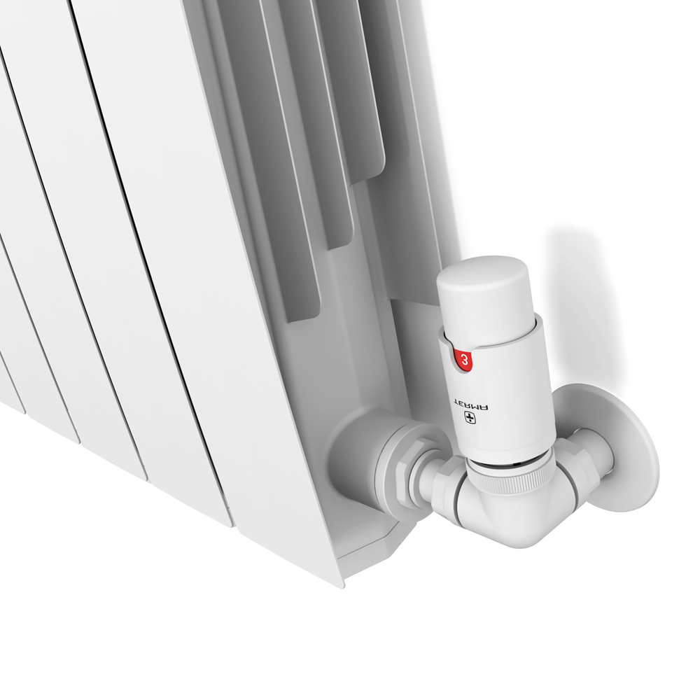 Terma Vario Soft Matt White Left Sided Vision 3 Axis Thermostatic Radiator Valve Set Image 5