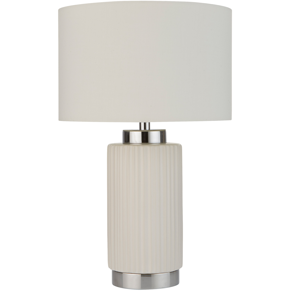 Lighting Collection Ceramic and Chrome Table Lamp Image 1