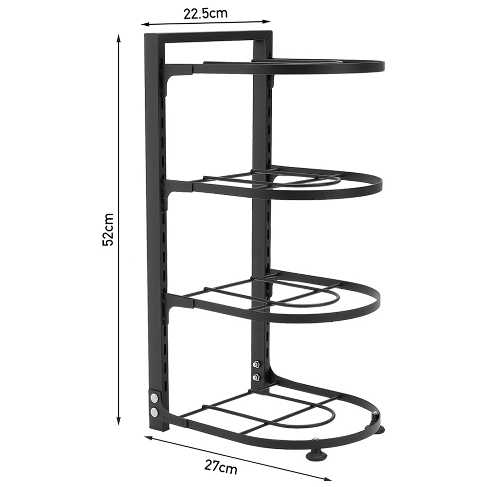 Living and Home 4 Tier Adjustable Kitchen Pot Pan Organiser Rack Image 8
