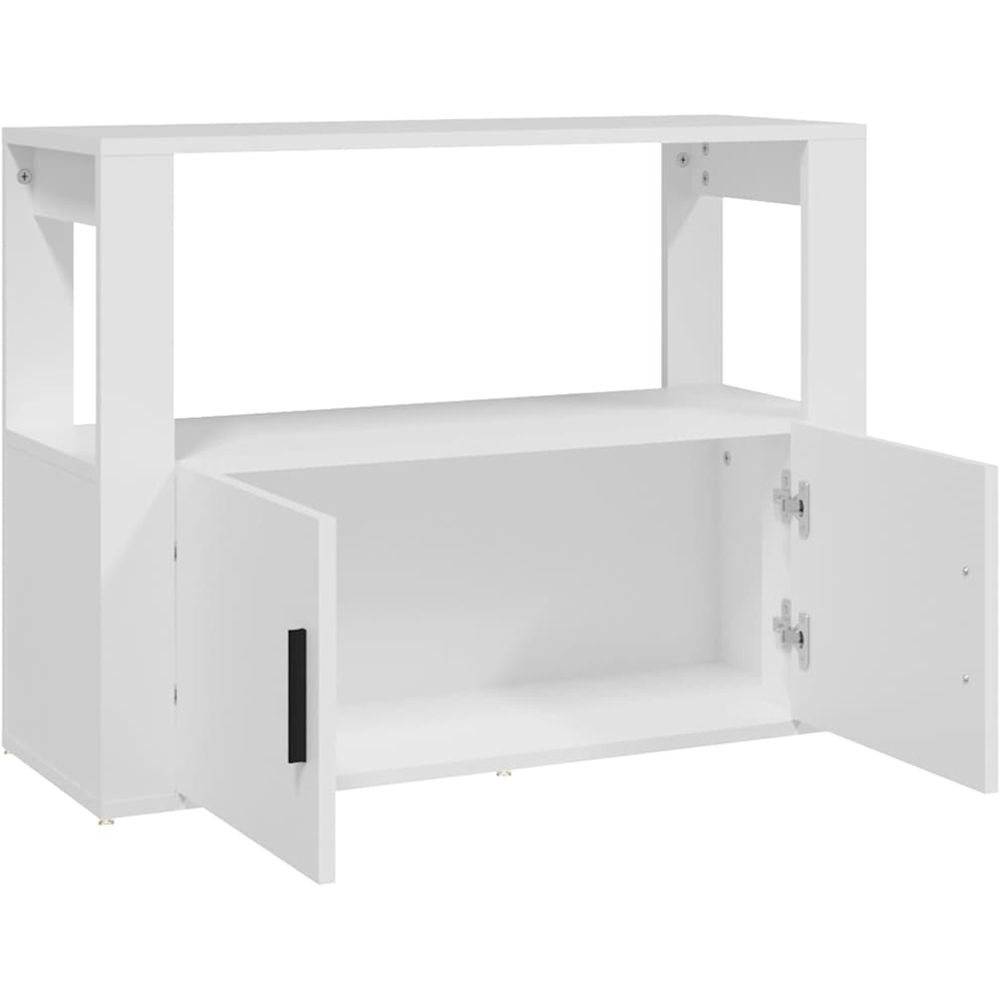 vidaXL 2 Door 2 Shelf White Sideboard Image 6