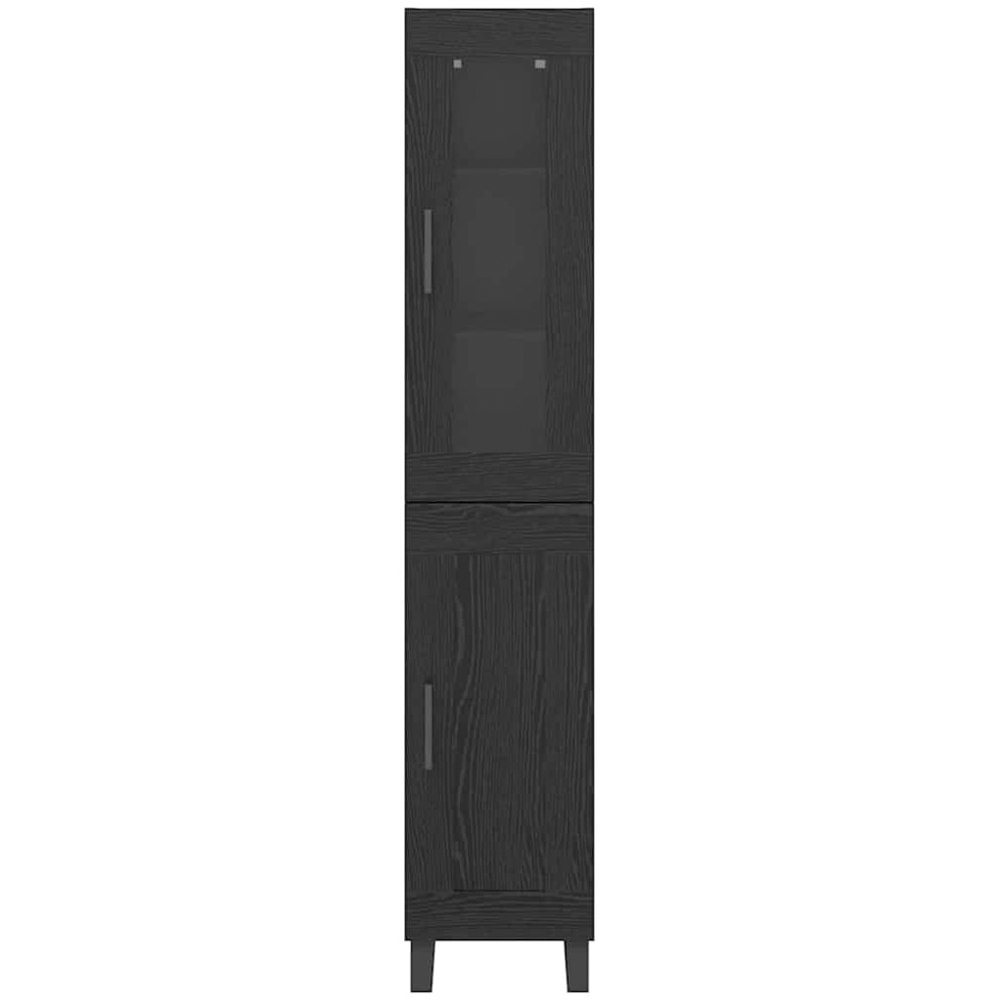 vidaXL 2 Door Black Tall Slim Highboard Image 6
