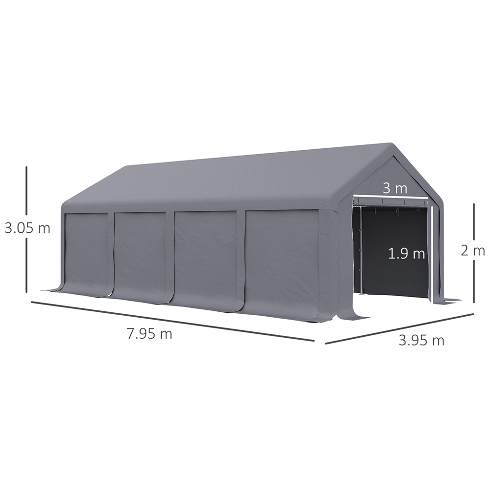 Outsunny 8 x 4m Dark Grey Gazebo Canopy Tent Image 7