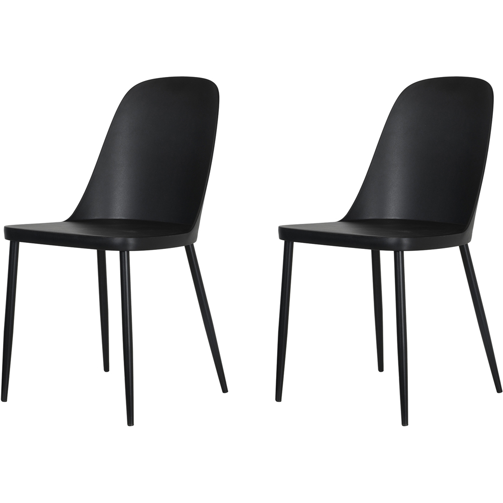Core Products Aspen Set of 2 Black Dining Chair Image 2