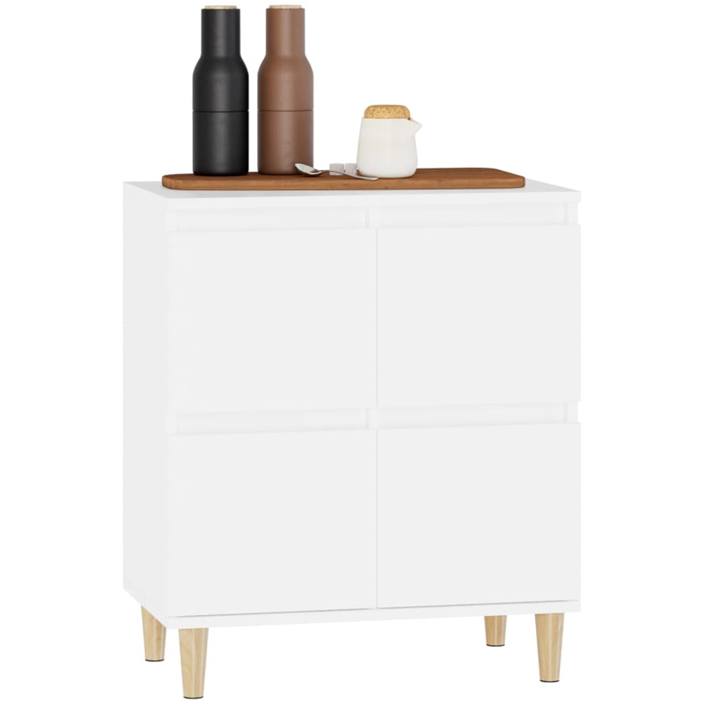 vidaXL 4 Door White Sideboard Image 3