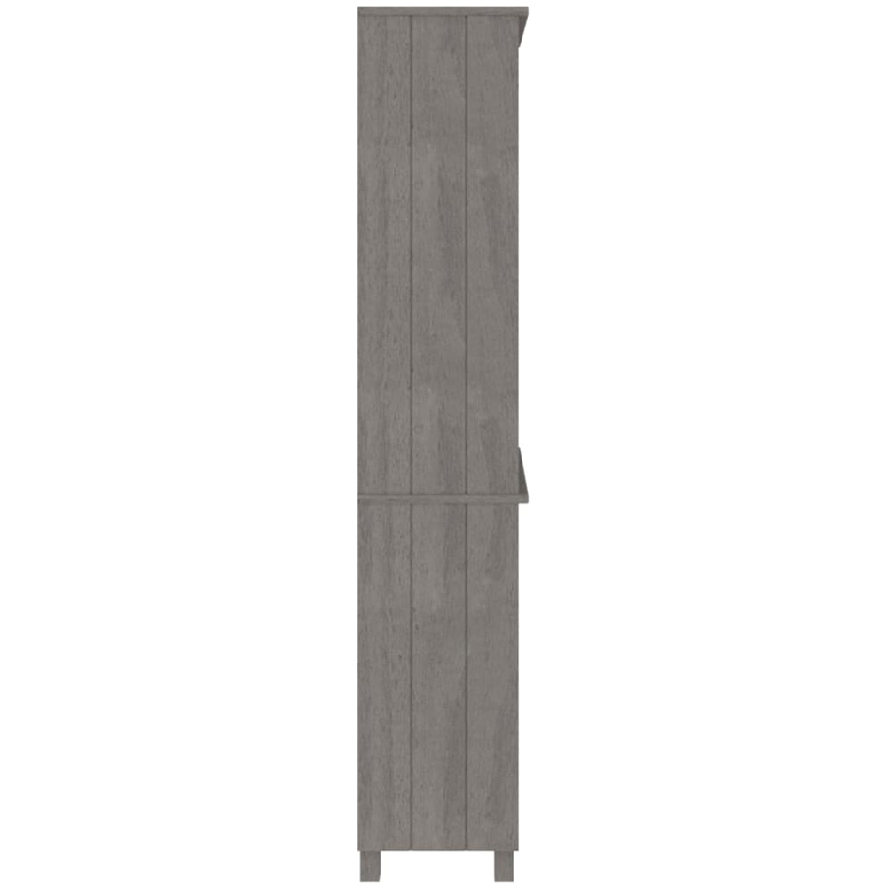 vidaXL Hamar 5 Shelf Light Grey Solid Wood Pine Highboard Image 4