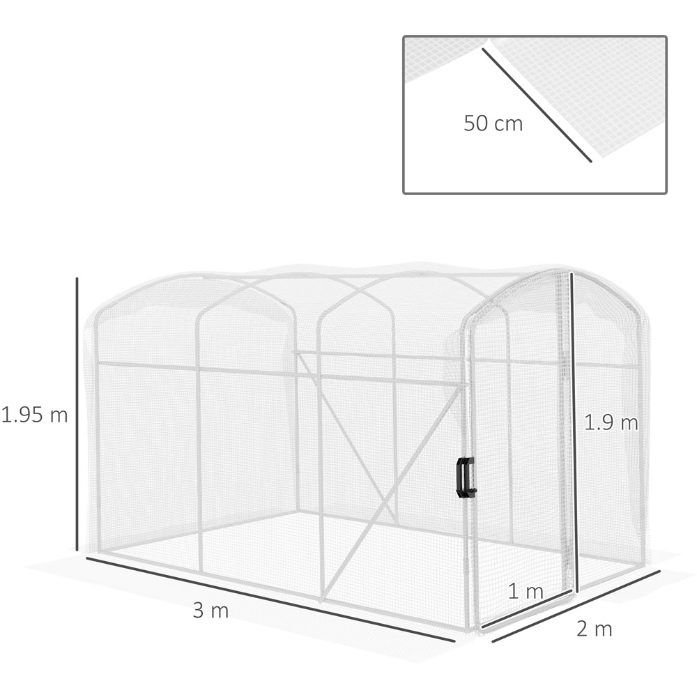 Outsunny PE Mesh Steel 6.5 x 9.8ft Polytunnel Greenhouse Image 7