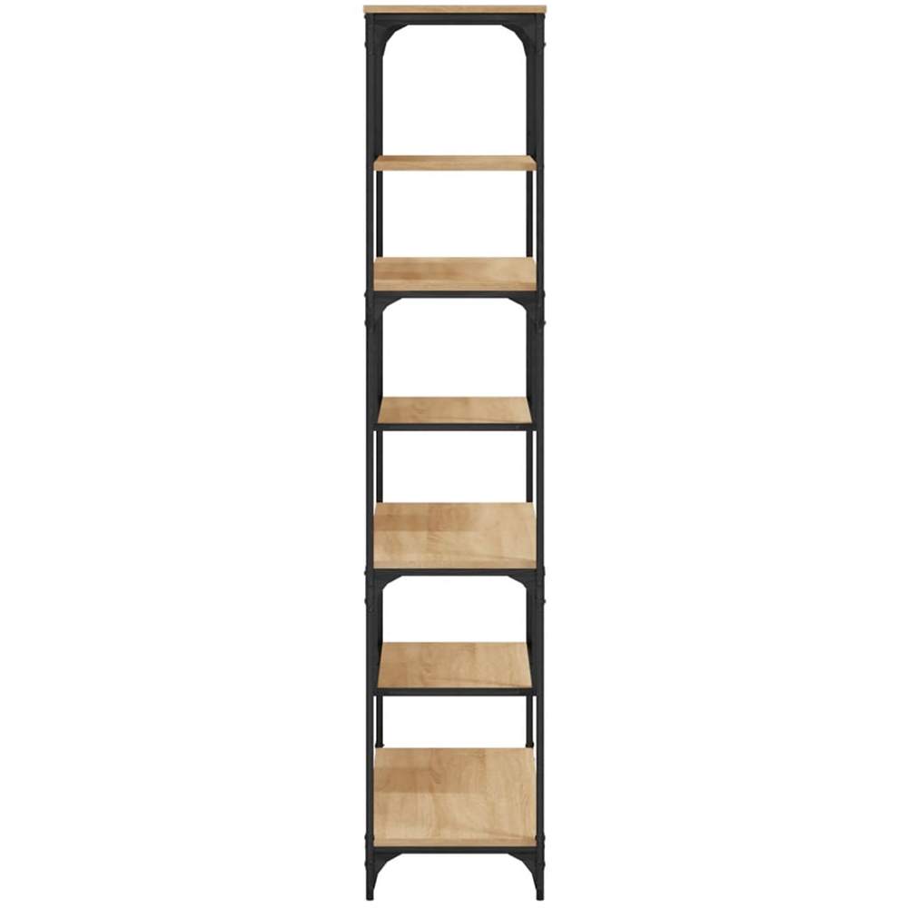 vidaXL 6 Shelf Sonoma Oak Industrial Style Bookcase Image 4