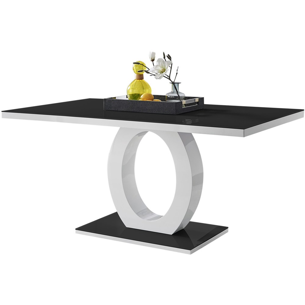 Furniturebox Lucia 6 Seater Black Dining Table Image 2