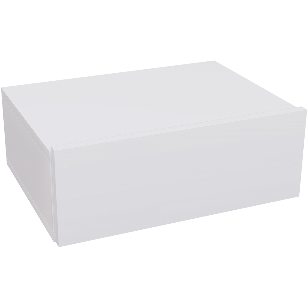 HOMCOM Single Drawer White Floating Wall-Mounted Bedside Table Image 2