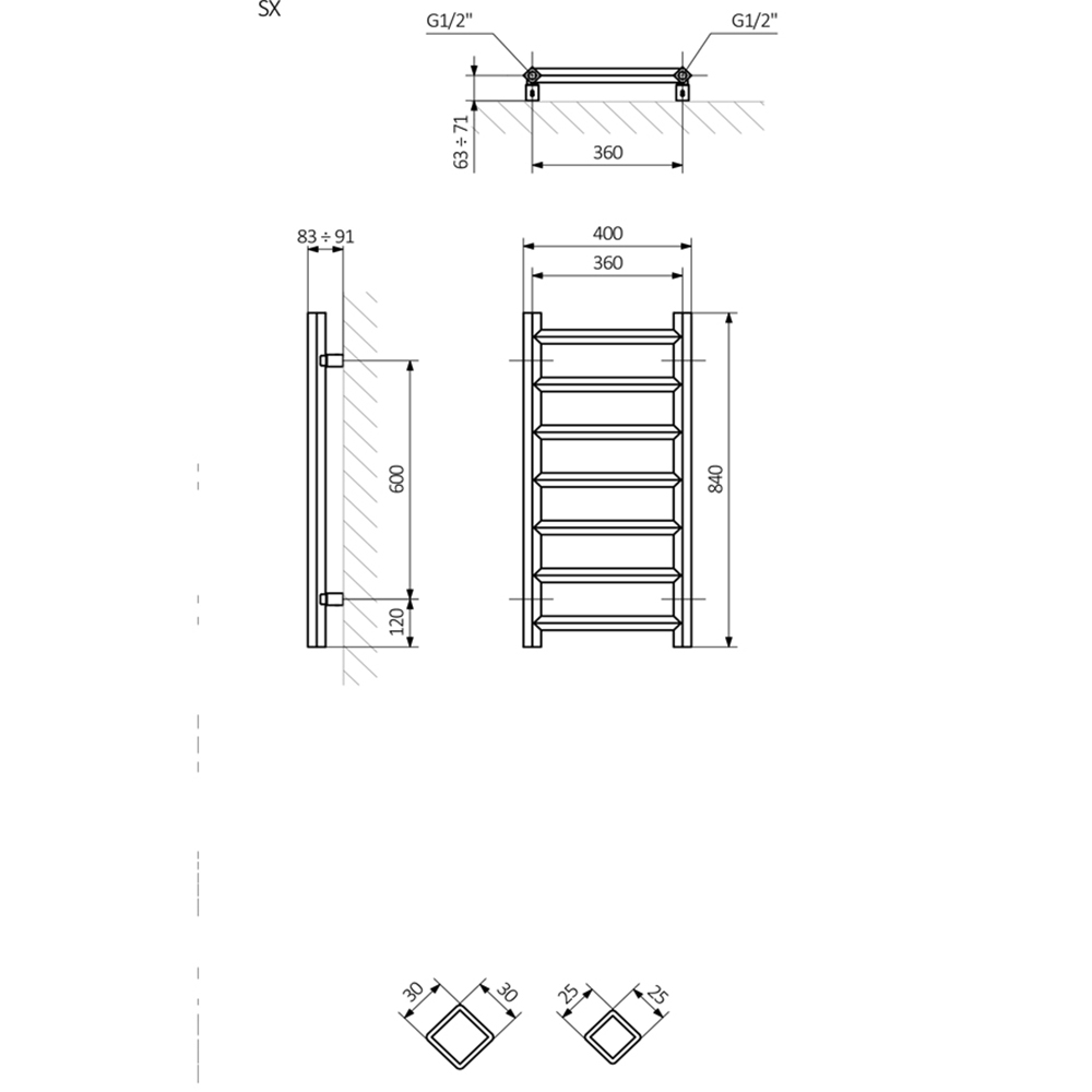 Terma Crystal Sparkling Gravel Taupe Electric Towel Rail 840 x 400mm Image 8