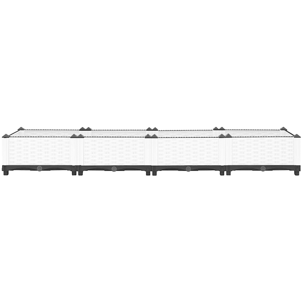 vidaXL White Polypropylene Raised Garden Bed 23 x 40 x 160cm Image 3