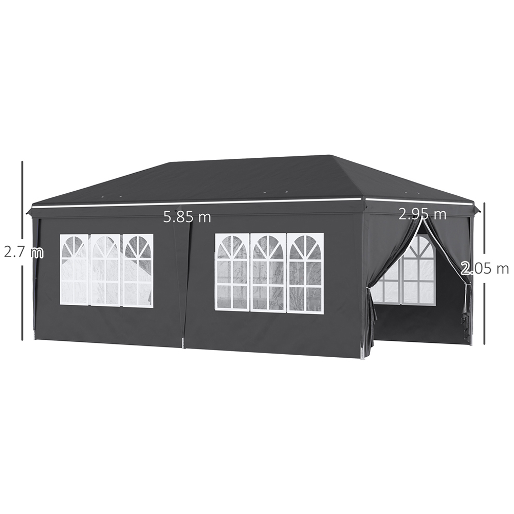Outsunny 3 x 6m Black Pop Up Gazebo Party Tent Image 6