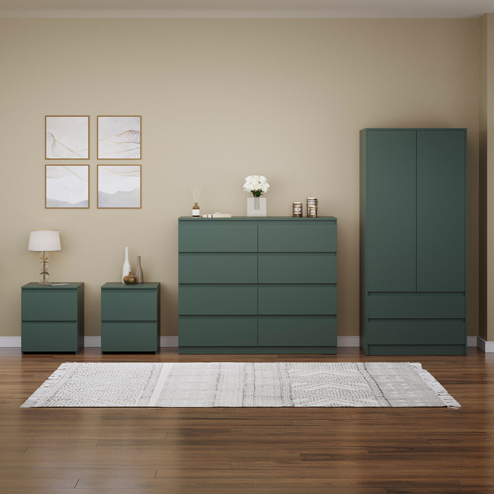 Denver Jasper Green 4 Piece Bedroom Furniture Set Image 2