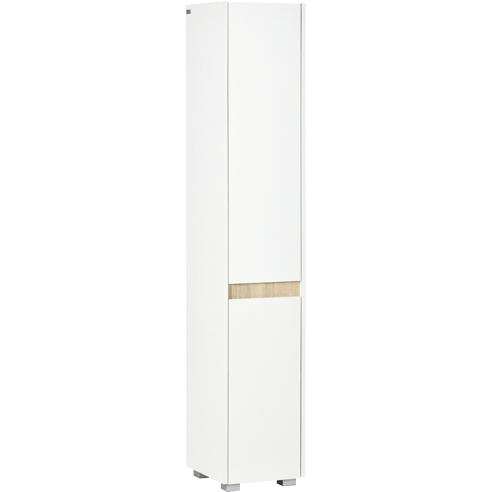 Kleankin 5-TierWhite Tall Adjustable Bathroom Cabinet Image 2