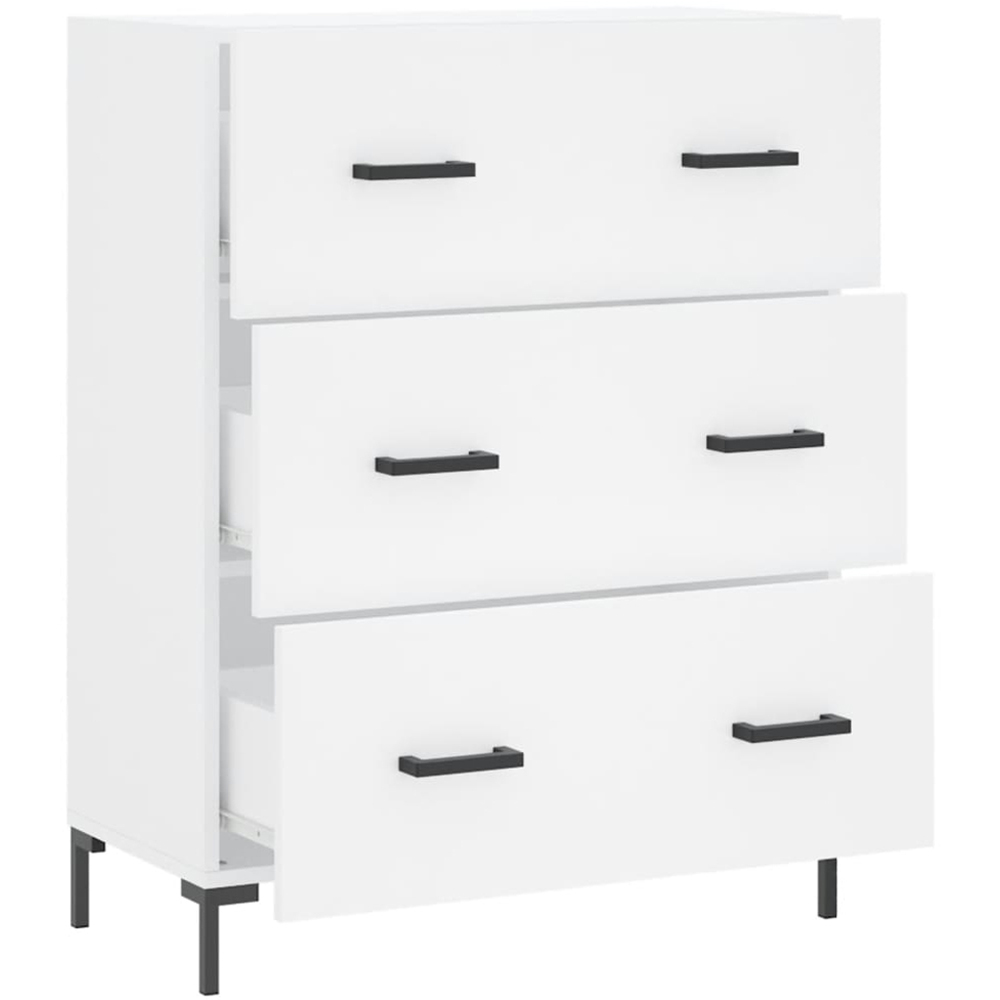 vidaXL 3 Drawer White Sideboard Image 6