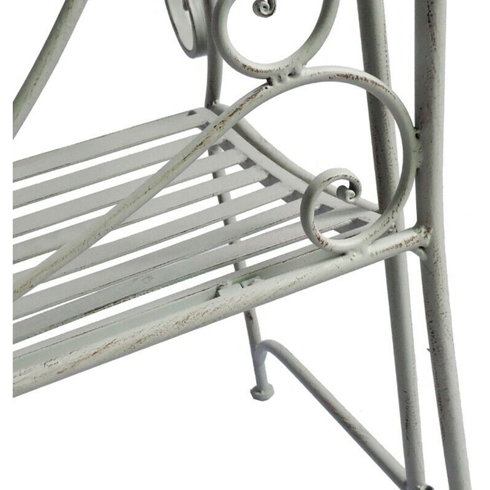 GlamHaus Valencia Antique Grey Garden Bench Image 6
